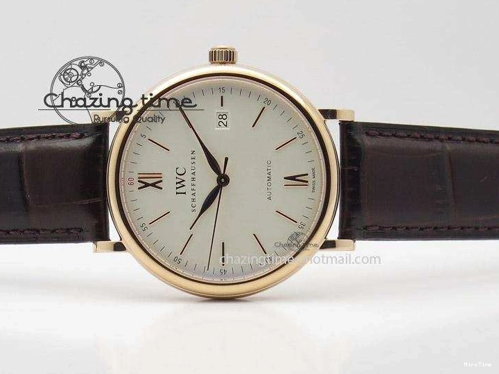 MIROTIME 0406 Modern Portofino SCHAFFHAUSEN RG MKF 1:1 V2 Best Edition White Dial On Brown Leather Strap A 7344